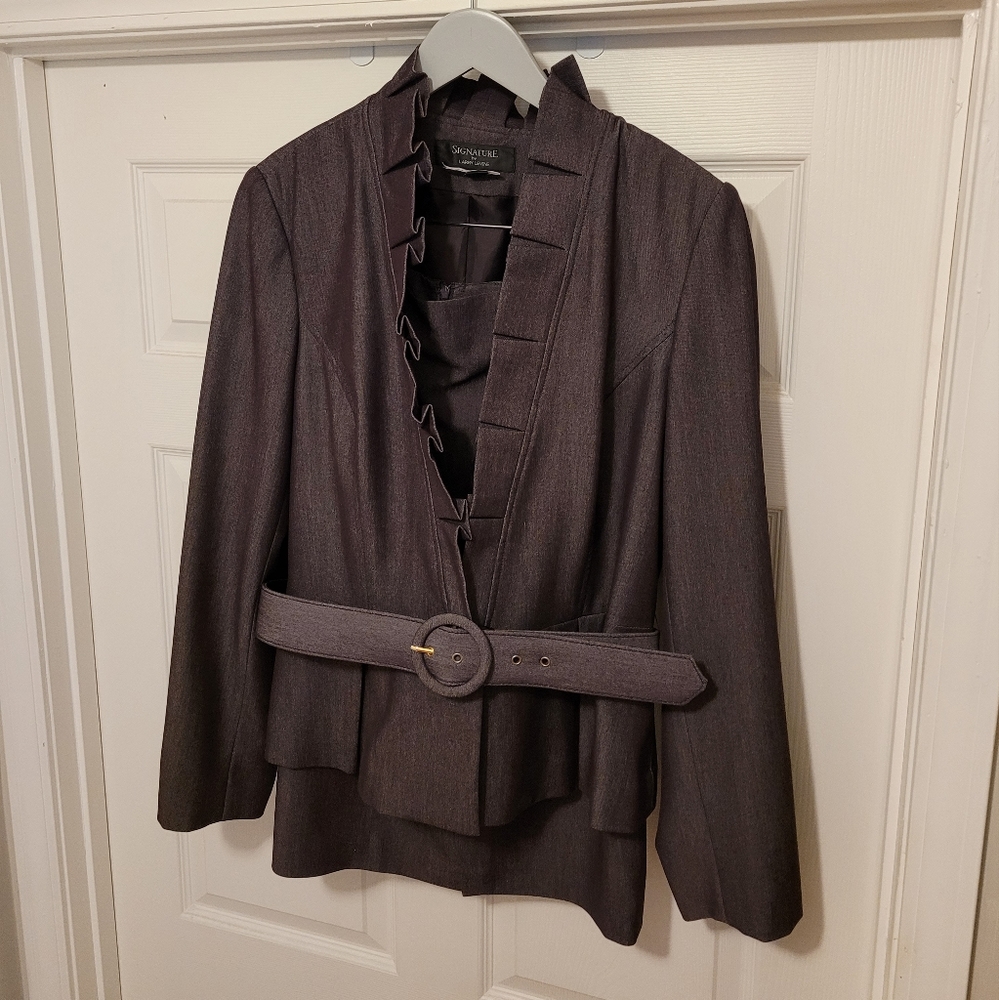 Unique purple skirt suit